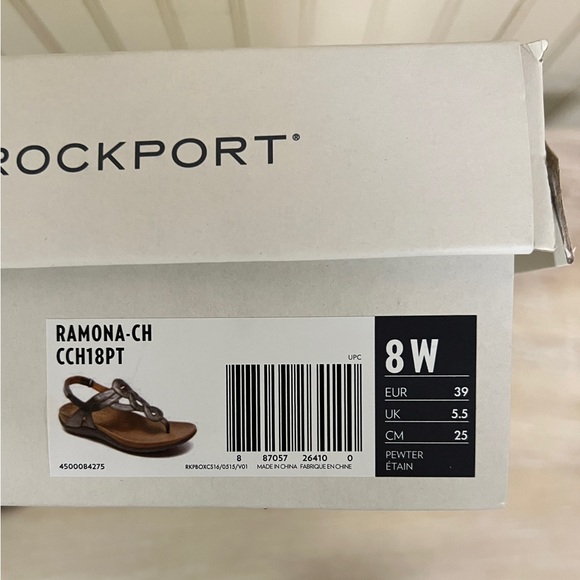 Pewter Rockport Ramona Sandals - 8 Wide - Picture 8 of 9